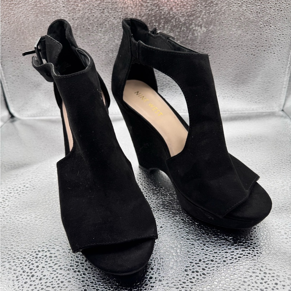Nine West Black Women's Wedge Sandals